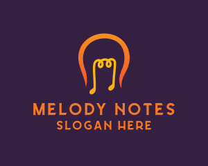 Notes - Music Light Bulb logo design