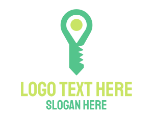 Pin Locator - Green Key Locations logo design