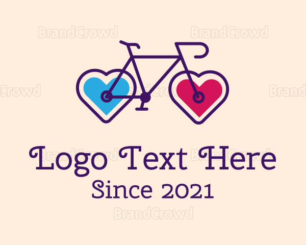 Heart Couple Bike Logo