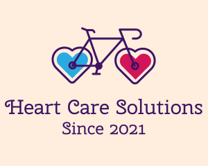 Heart Couple Bike  logo design