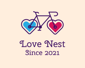 Couple - Heart Couple Bike logo design