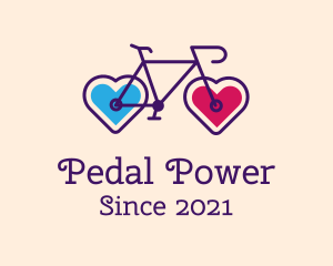 Heart Couple Bike  logo design