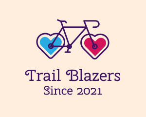 Heart Couple Bike  logo design