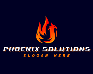 Phoenix - Fiery Bird Phoenix logo design