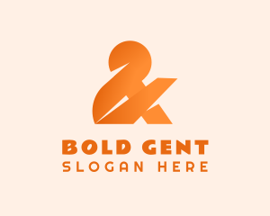 Orange Bold Ampersand logo design