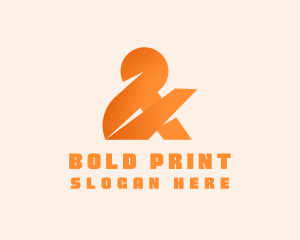 Orange Bold Ampersand logo design