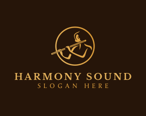 Flute Musical Instrument logo design