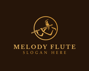Flute Musical Instrument logo design