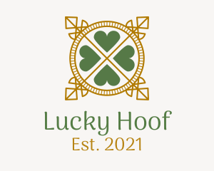 Line Art Lucky Clover Leaf  logo design