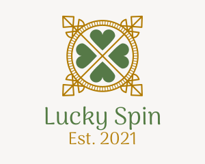 Line Art Lucky Clover Leaf  logo design