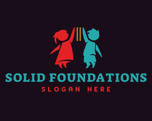 Child - Kids Fork Feeding logo design