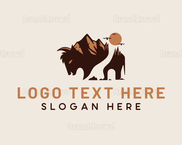 Mountain Buffalo Bison Logo