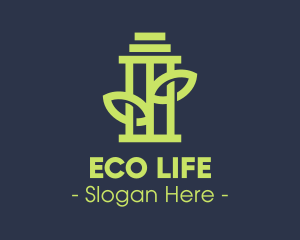 Green - Green Environmental Pillar logo design