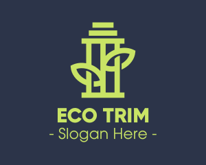 Green Environmental Pillar logo design