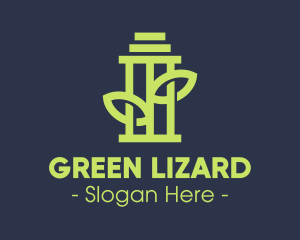 Green Environmental Pillar logo design