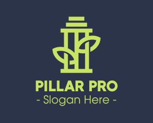 Pillar - Green Environmental Pillar logo design