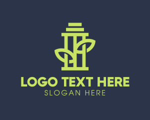 Green - Green Environmental Pillar logo design