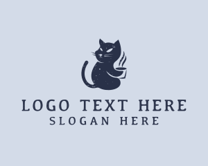 Kitten - Pet Coffee Cat logo design