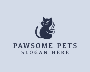 Pet Coffee Cat logo design