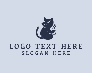 Doodle - Pet Coffee Cat logo design