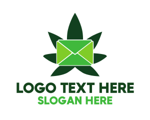 Organic - Green Marijuana Mail logo design