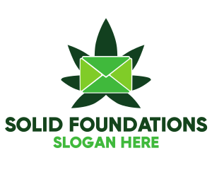 Messenger - Green Marijuana Mail logo design