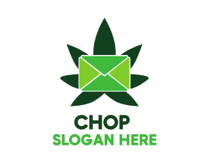 Message - Green Marijuana Mail logo design