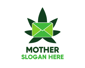 Oil - Green Marijuana Mail logo design