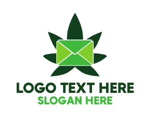 Postal Service - Green Marijuana Mail logo design