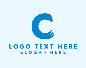 Animal - Blue Eagle Letter C logo design