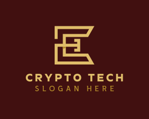 Crypto - Gold Crypto Technology logo design