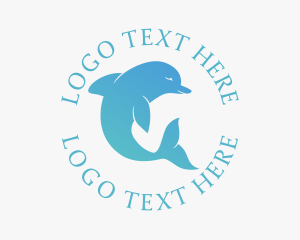 Swim - Marine Blue Dolphin logo design
