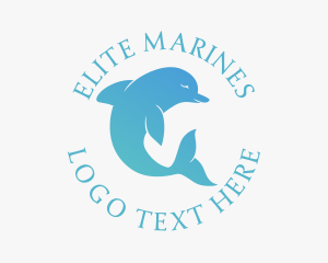 Marine Blue Dolphin logo design