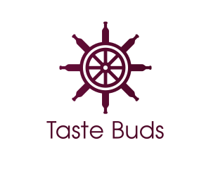 Wine Ship Wheel Helm logo design