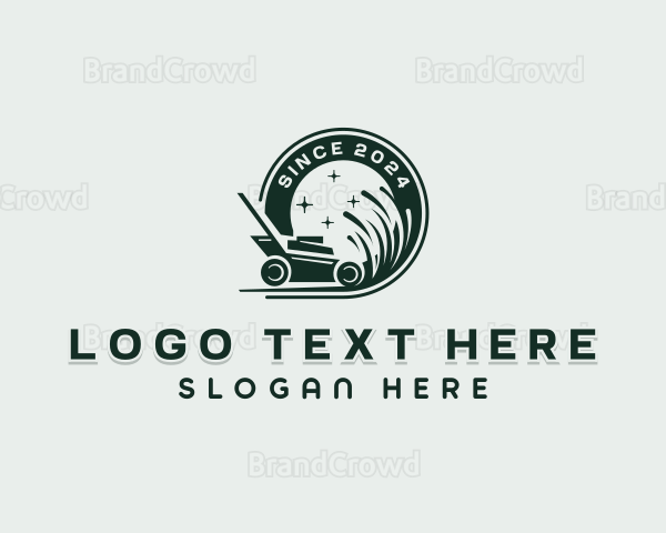 Landscaping Lawn Mower Logo