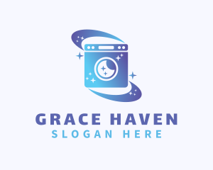 Laundry - Gradient Washing Machine logo design