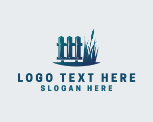 Fence - Grass Fence Lawn Care logo design