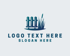 Grass Care - Grass Fence Lawn Care logo design