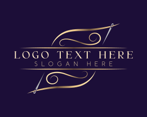 Quilting - Elegant Needle Thread logo design