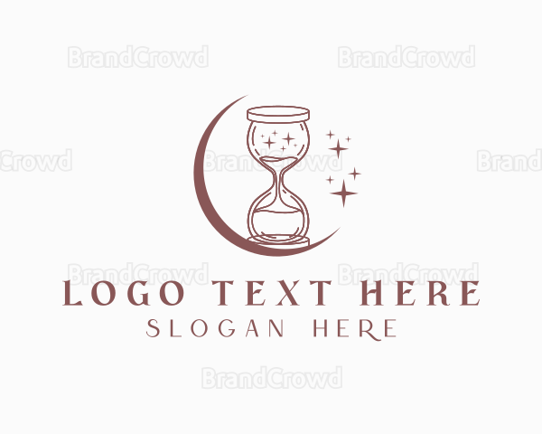 Moon Hourglass Sparkle Logo