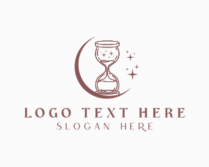Moon Hourglass Sparkle logo design