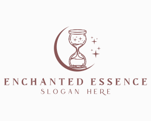 Moon Hourglass Sparkle logo design