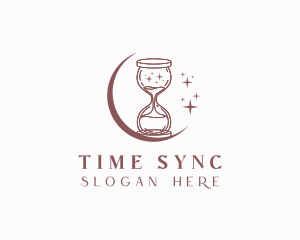 Moon Hourglass Sparkle logo design