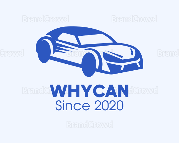 Blue Coupe Car Logo