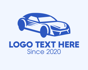 Auto Shop - Blue Coupe Car logo design