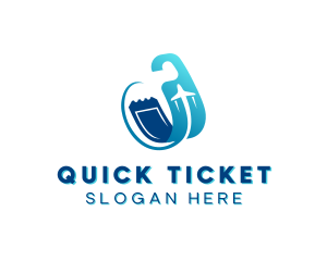 Ticket - Plane Ticket Getaway logo design