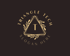 Leaf Wreath Triangle logo design