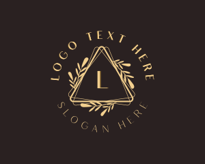 Luxury - Leaf Wreath Triangle logo design