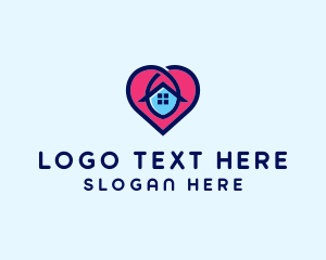 Love - Heart Home Property logo design