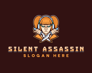 Assasin Girl Gamer logo design